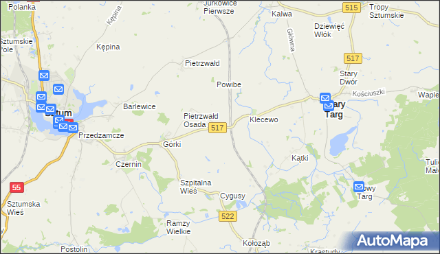 mapa Mleczewo, Mleczewo na mapie Targeo