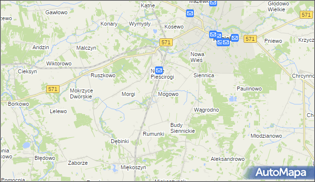 mapa Mogowo, Mogowo na mapie Targeo