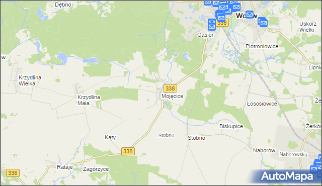 mapa Mojęcice, Mojęcice na mapie Targeo