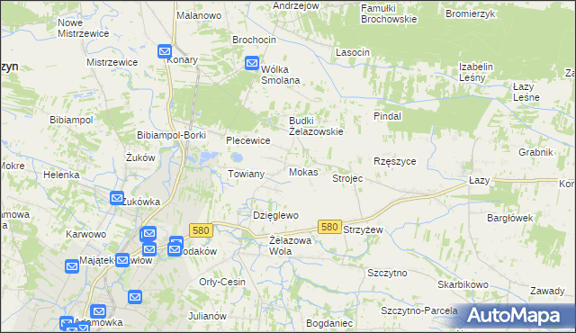 mapa Mokas, Mokas na mapie Targeo