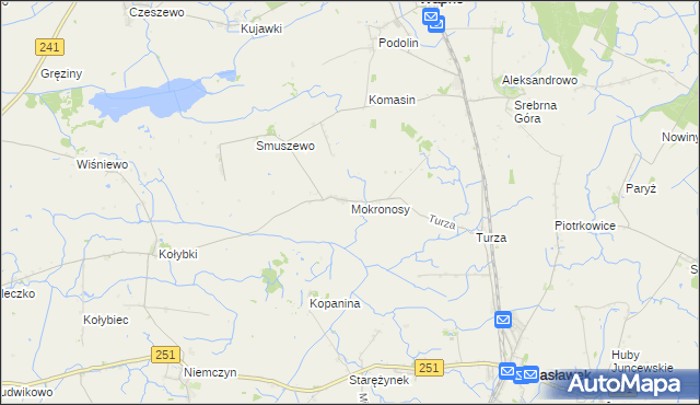 mapa Mokronosy, Mokronosy na mapie Targeo