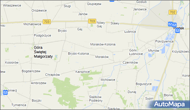 mapa Moraków, Moraków na mapie Targeo