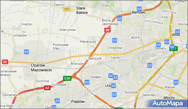 mapa Mory gmina Ożarów Mazowiecki, Mory gmina Ożarów Mazowiecki na mapie Targeo