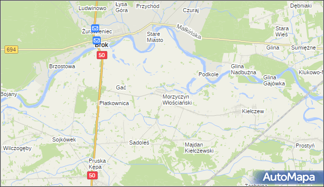 mapa Morzyczyn Włościański, Morzyczyn Włościański na mapie Targeo