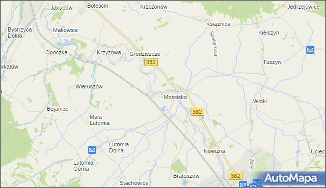 mapa Mościsko gmina Dzierżoniów, Mościsko gmina Dzierżoniów na mapie Targeo