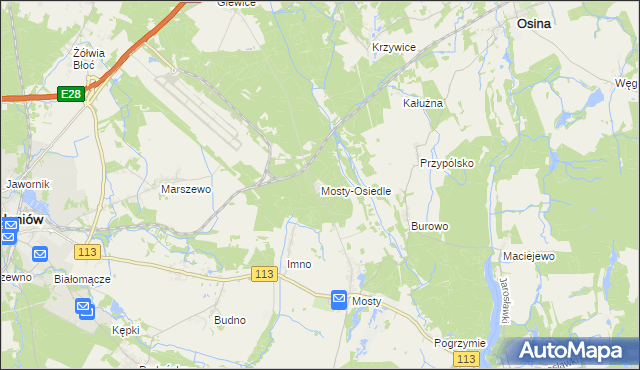 mapa Mosty-Osiedle, Mosty-Osiedle na mapie Targeo