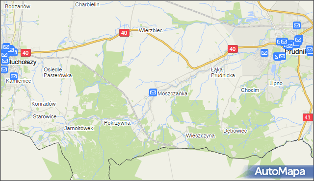 mapa Moszczanka gmina Prudnik, Moszczanka gmina Prudnik na mapie Targeo