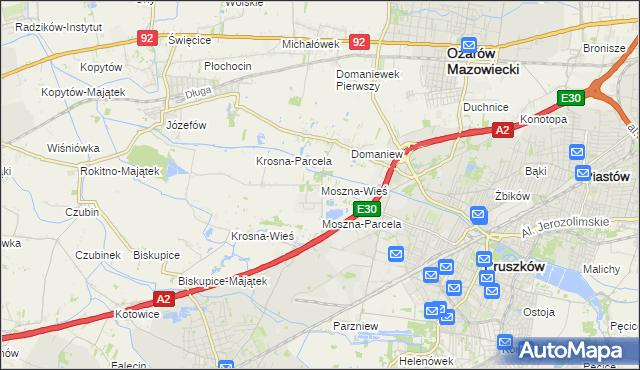 mapa Moszna-Wieś, Moszna-Wieś na mapie Targeo