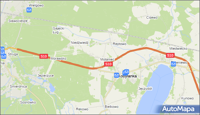 mapa Motaniec, Motaniec na mapie Targeo