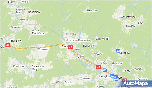 mapa Mroczków, Mroczków na mapie Targeo
