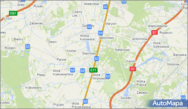 mapa Mroków gmina Lesznowola, Mroków gmina Lesznowola na mapie Targeo