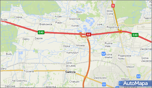 mapa Mrowla, Mrowla na mapie Targeo