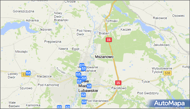 mapa Mszanowo, Mszanowo na mapie Targeo