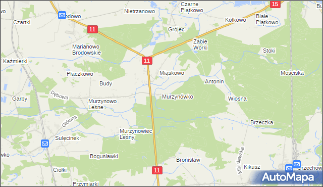 mapa Murzynówko, Murzynówko na mapie Targeo