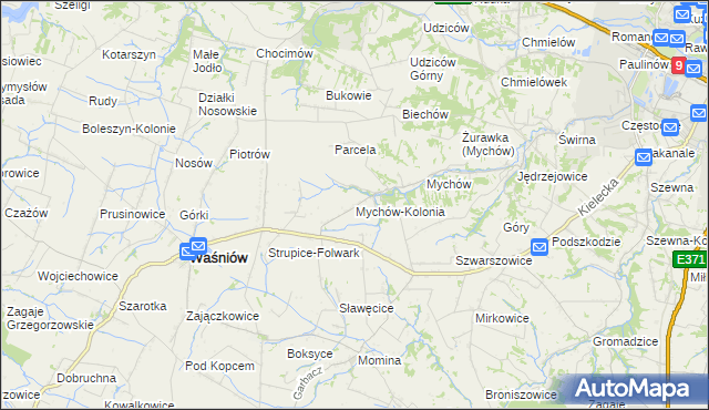 mapa Mychów-Kolonia, Mychów-Kolonia na mapie Targeo
