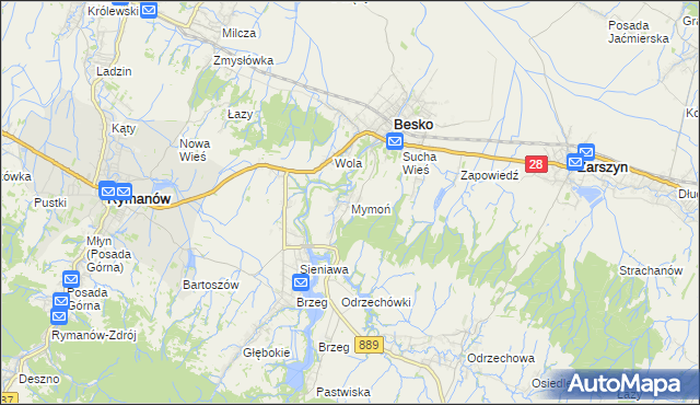 mapa Mymoń, Mymoń na mapie Targeo