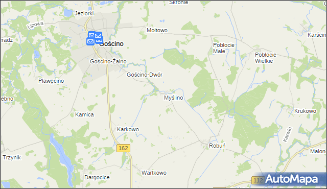 mapa Myślino, Myślino na mapie Targeo