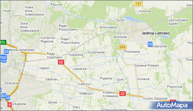 mapa Myśliszewice, Myśliszewice na mapie Targeo