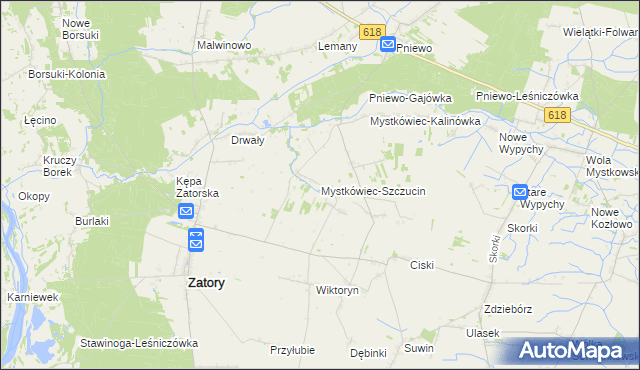 mapa Mystkówiec-Szczucin, Mystkówiec-Szczucin na mapie Targeo