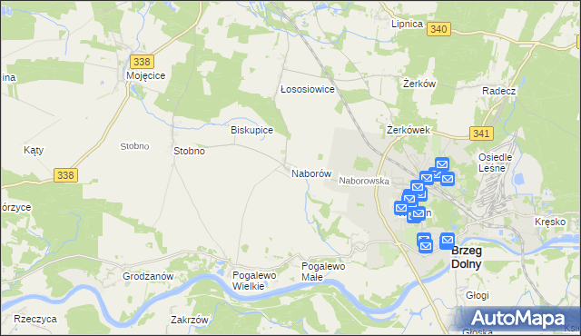 mapa Naborów, Naborów na mapie Targeo