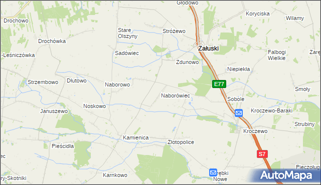 mapa Naborówiec, Naborówiec na mapie Targeo
