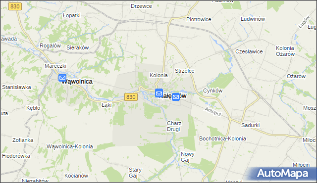 mapa Nałęczów powiat puławski, Nałęczów powiat puławski na mapie Targeo