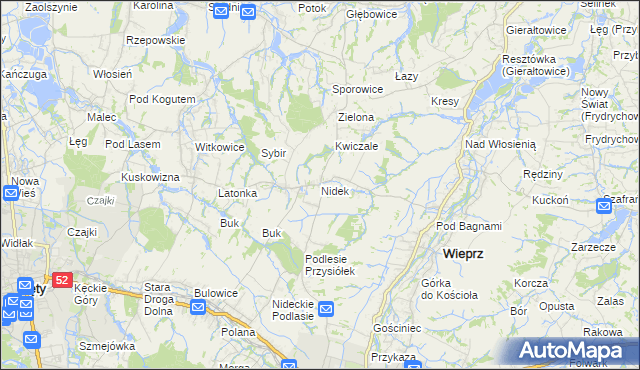 mapa Nidek, Nidek na mapie Targeo