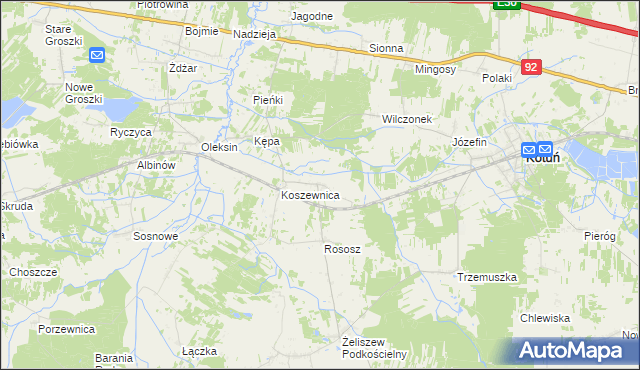 mapa Niechnabrz, Niechnabrz na mapie Targeo