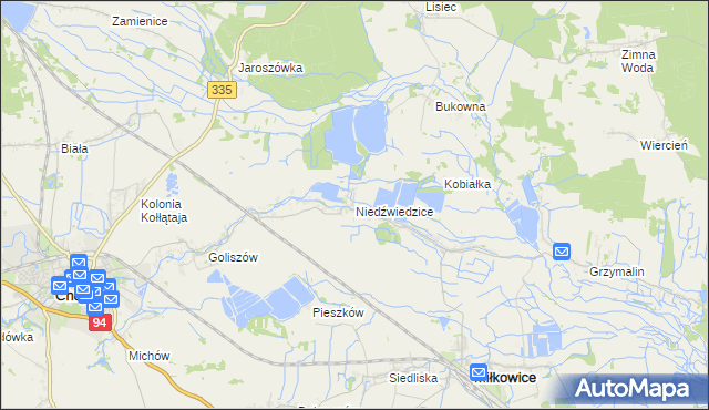 mapa Niedźwiedzice, Niedźwiedzice na mapie Targeo