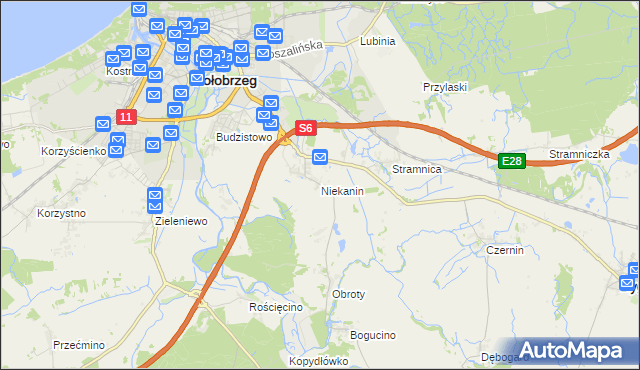 mapa Niekanin, Niekanin na mapie Targeo