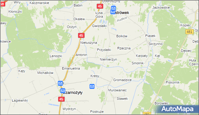 mapa Niemierzyn, Niemierzyn na mapie Targeo