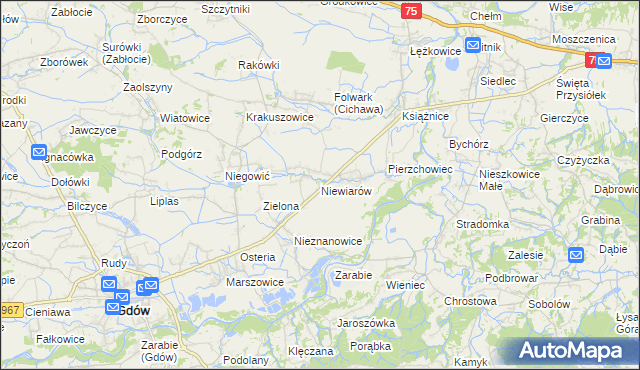 mapa Niewiarów, Niewiarów na mapie Targeo