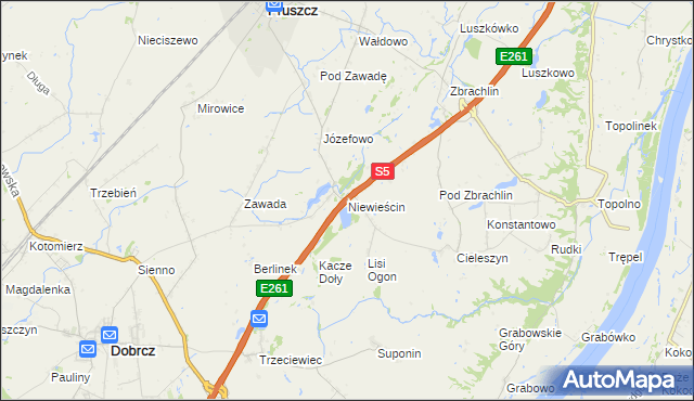 mapa Niewieścin, Niewieścin na mapie Targeo