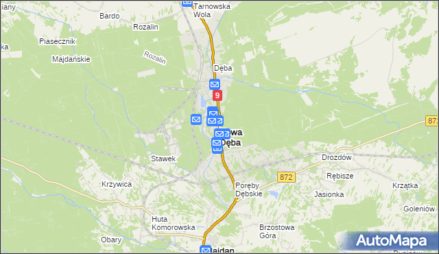 mapa Nowa Dęba, Nowa Dęba na mapie Targeo