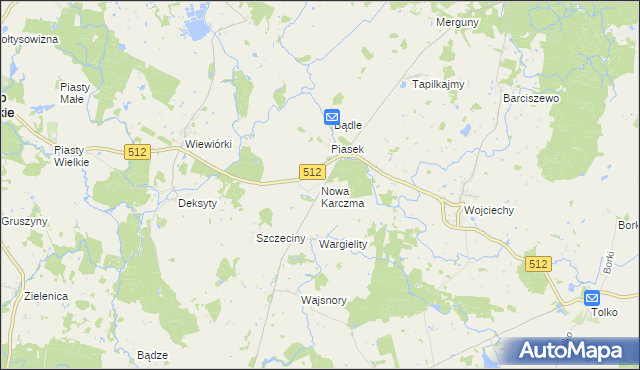 mapa Nowa Karczma gmina Górowo Iławeckie, Nowa Karczma gmina Górowo Iławeckie na mapie Targeo