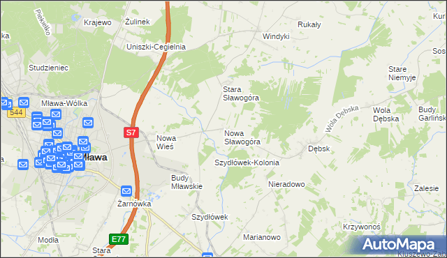 mapa Nowa Sławogóra, Nowa Sławogóra na mapie Targeo
