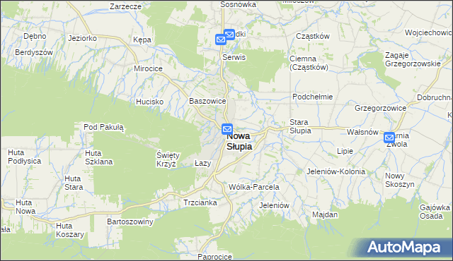 mapa Nowa Słupia, Nowa Słupia na mapie Targeo