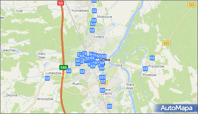 mapa Nowa Sól, Nowa Sól na mapie Targeo