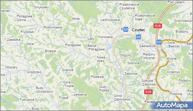 mapa Nowa Wieś gmina Czudec, Nowa Wieś gmina Czudec na mapie Targeo