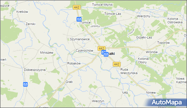 mapa Nowa Wieś gmina Gizałki, Nowa Wieś gmina Gizałki na mapie Targeo