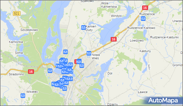 mapa Nowa Wieś gmina Iława, Nowa Wieś gmina Iława na mapie Targeo