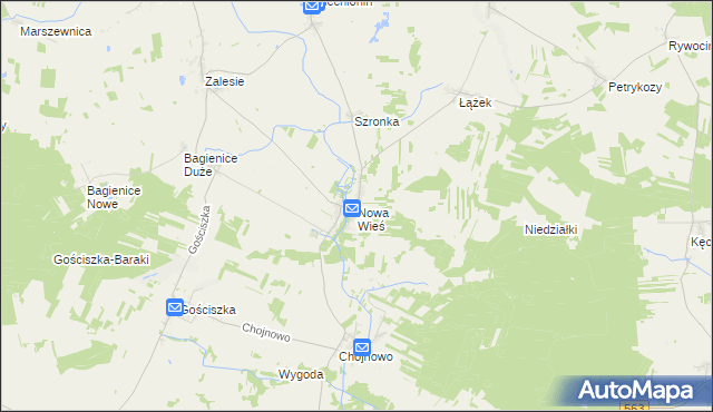 mapa Nowa Wieś gmina Kuczbork-Osada, Nowa Wieś gmina Kuczbork-Osada na mapie Targeo