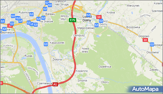 mapa Nowa Wieś gmina Lubicz, Nowa Wieś gmina Lubicz na mapie Targeo