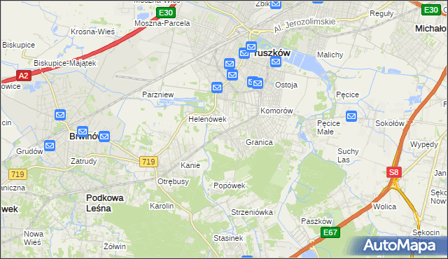 mapa Nowa Wieś gmina Michałowice, Nowa Wieś gmina Michałowice na mapie Targeo