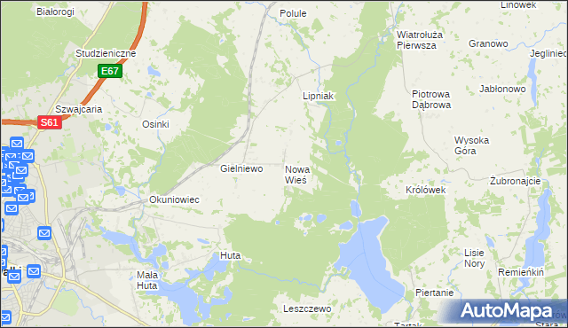 mapa Nowa Wieś gmina Suwałki, Nowa Wieś gmina Suwałki na mapie Targeo