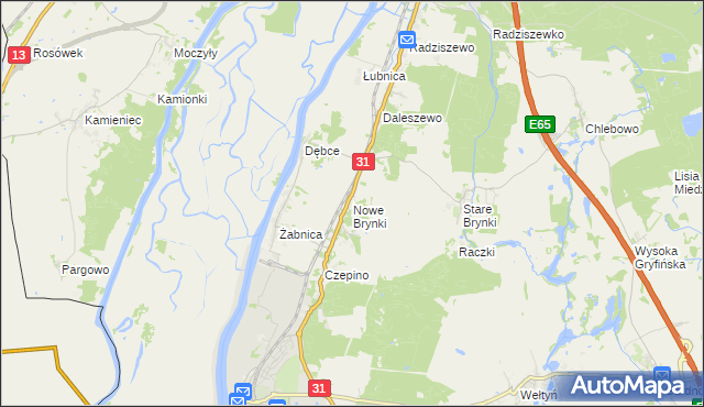 mapa Nowe Brynki, Nowe Brynki na mapie Targeo