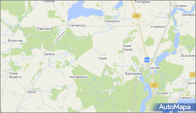 mapa Nowe gmina Wągrowiec, Nowe gmina Wągrowiec na mapie Targeo