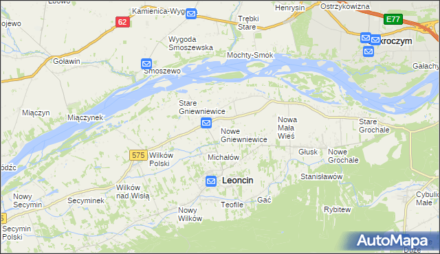 mapa Nowe Gniewniewice, Nowe Gniewniewice na mapie Targeo