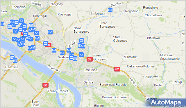 mapa Nowe Gulczewo, Nowe Gulczewo na mapie Targeo