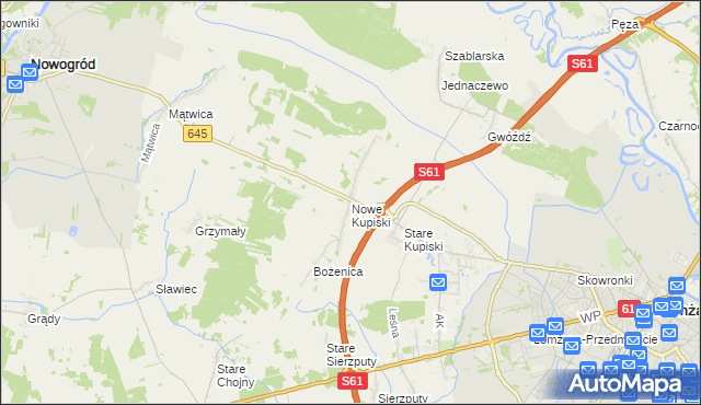 mapa Nowe Kupiski, Nowe Kupiski na mapie Targeo